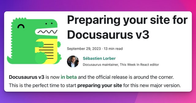 Preparing your site for Docusaurus v3